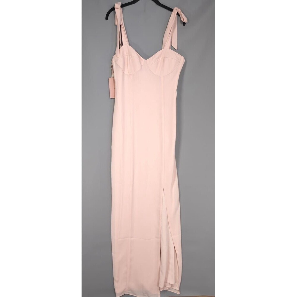 NWT Anthropologie BHLDN 10 Antonia Georgette Tie Shoulder Dress Gown Blush‎ Pink